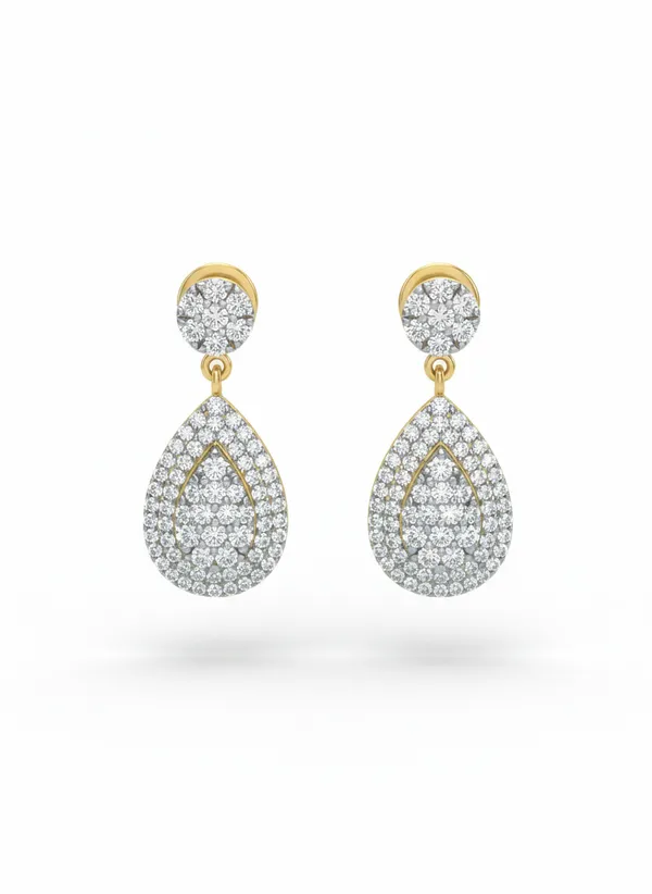 Yellow_Premium_Pave_Diamond_Teardrop_Drop_Earrings_For_Women