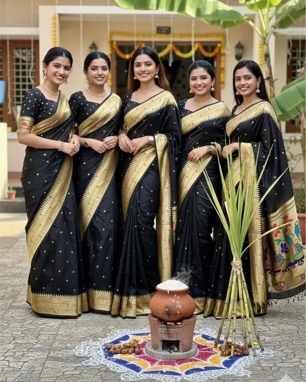 Black_woven_zari_silk_saree_with_paithani_pattern_and_Handwork_latkan_lace_in_pallu_&_Blouse,