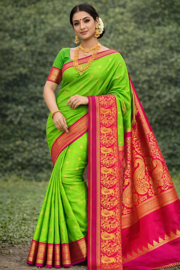 Pure_Silk_Yeola_Paithani_–_6_Mtr_with_Blouse_Piece_✨