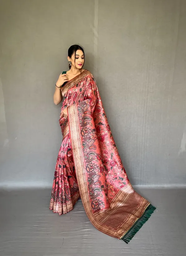 Soft_Silk_Saree_With_New_Conceptual_Kalamkari_Fusion_Print