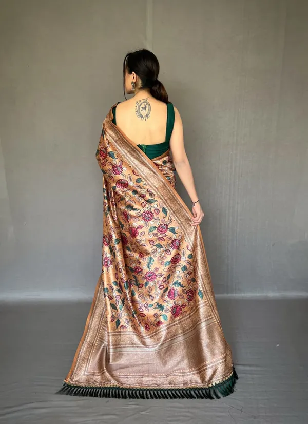 Soft_Silk_Saree_With_New_Conceptual_Kalamkari_Fusion_Print
