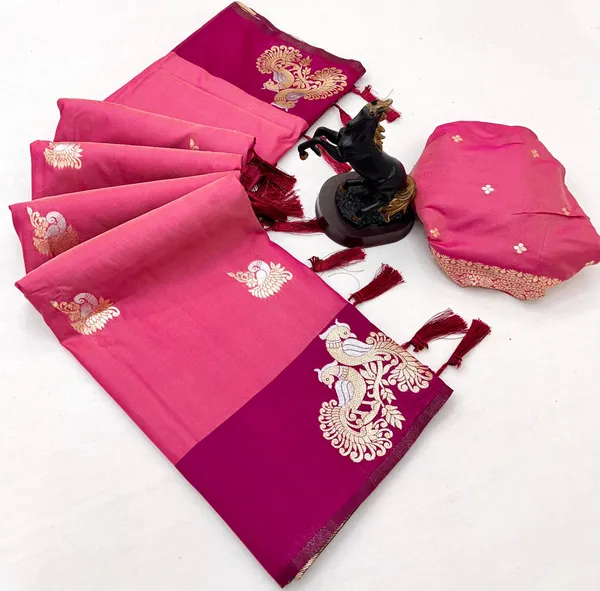 Pure_Soft_Silk_Saree_With_Intricate_Peacock_Motifs