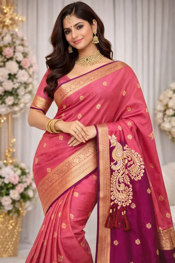 Pure_Soft_Silk_Saree_With_Intricate_Peacock_Motifs