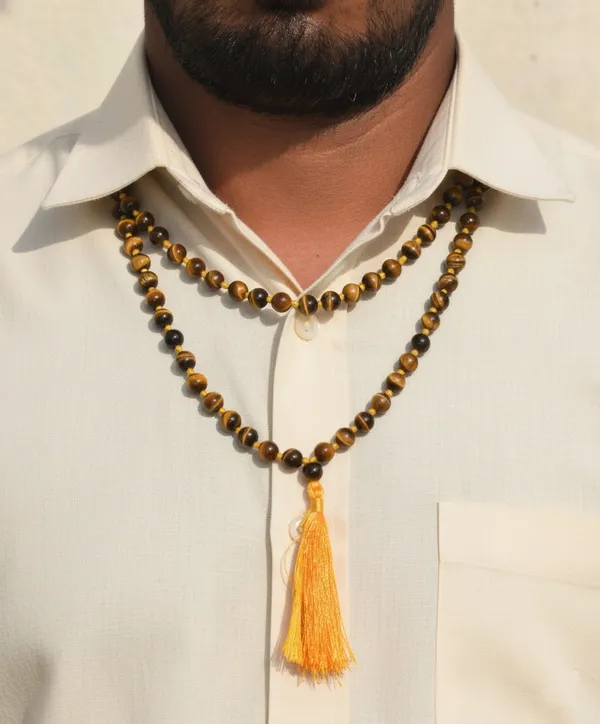 Yellow_&_Black_Tiger_Eye_Mala_108_Beads_For_Men,Women_And_Kids