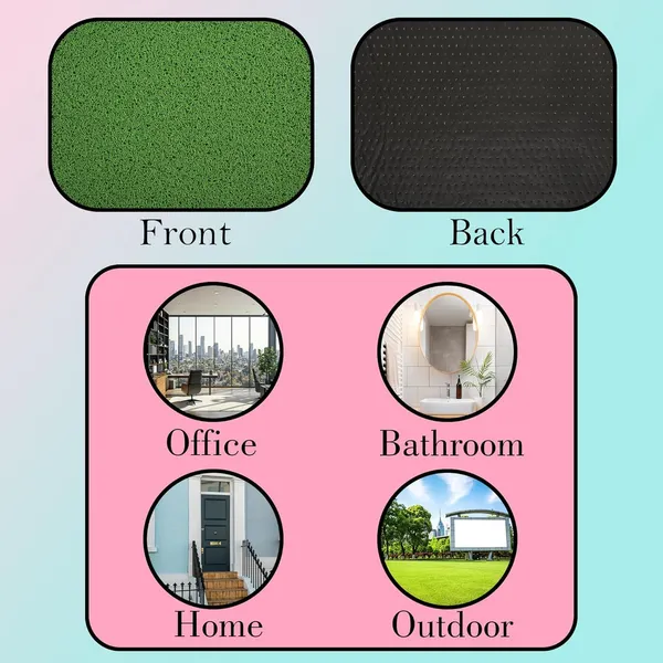 Pack_of_1_Green_Pvc_Soft_Cushion_Noodle_Rectangular_Mat_Multipurpose_Doormat_Bathroom_For_Indoor/Outdoor_Home_Office_(60X40Cm)