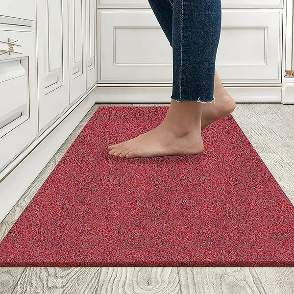 Pack_of_1_Red_Pvc_Soft_Cushion_Noodle_Rectangular_Mat_Multipurpose_Doormat_Bathroom_For_Indoor/Outdoor_Home_Office_(60X40_Cm)