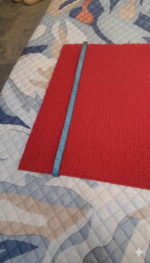 Pack_of_1_Red_Pvc_Soft_Cushion_Noodle_Rectangular_Mat_Multipurpose_Doormat_Bathroom_For_Indoor/Outdoor_Home_Office_(60X40_Cm)