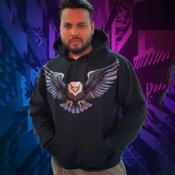 Black_Eagle_Print_Regular_Fit_Round_Neck_Winterwear_Hoodie