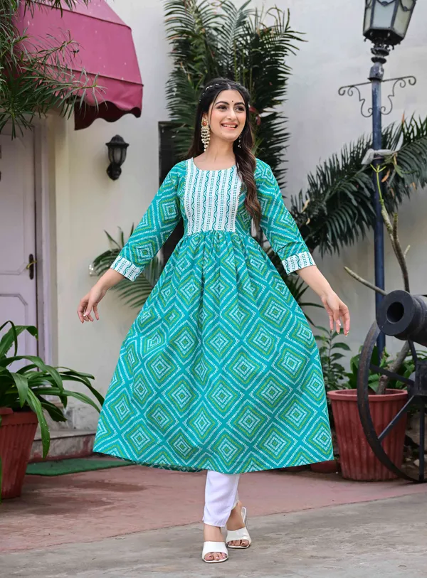 Green_Printed_Anarkali_Kurta_For_Women