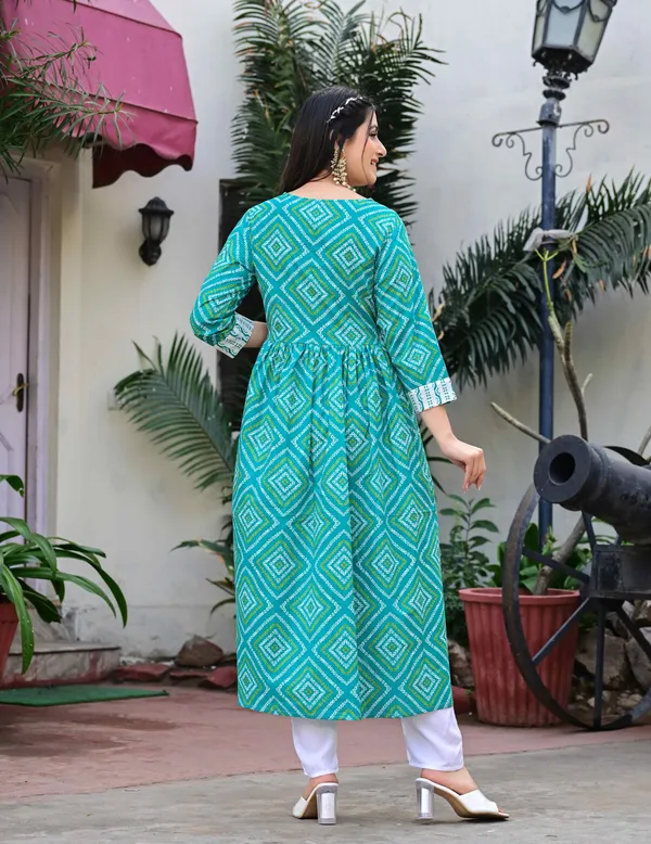 Green_Printed_Anarkali_Kurta_For_Women