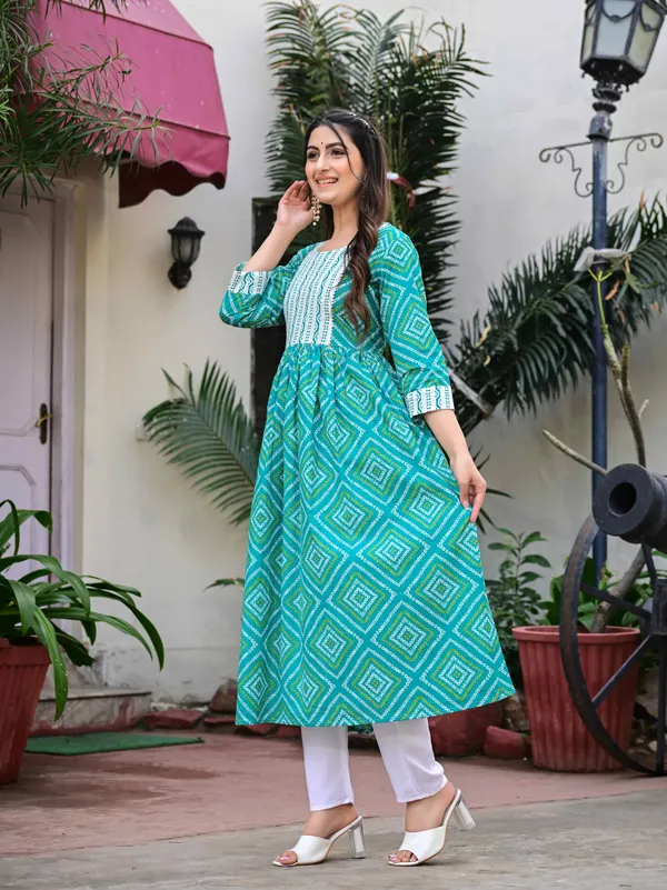 Green_Printed_Anarkali_Kurta_For_Women