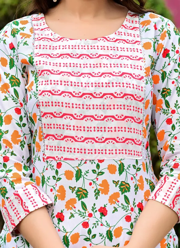 White_Block_Print_Straight_Kurta_For_Women