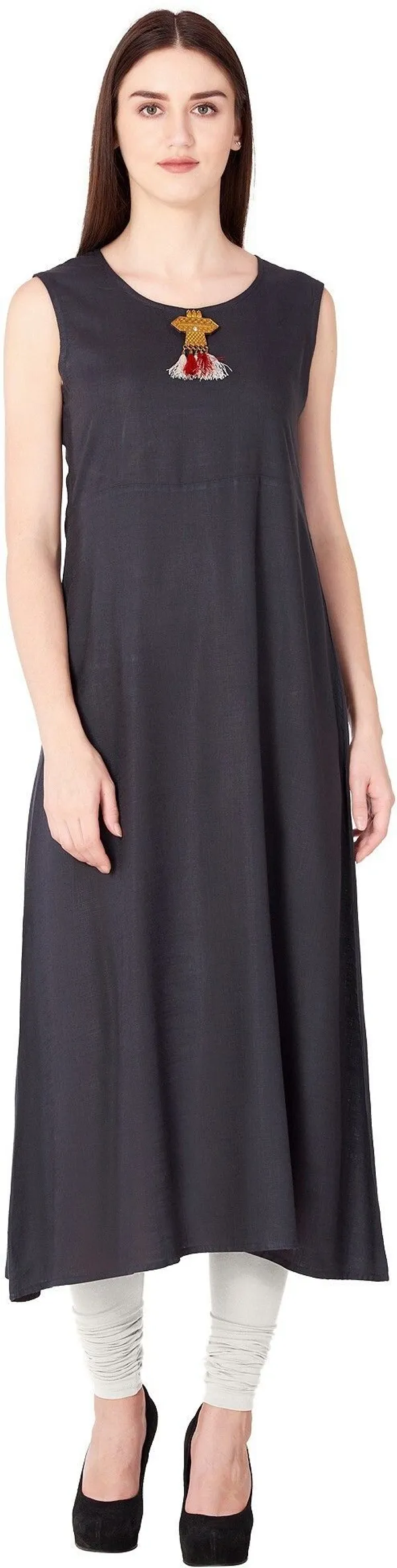Grey_Printed_Asymmetric_Kurta_With_Shrug_For_Women