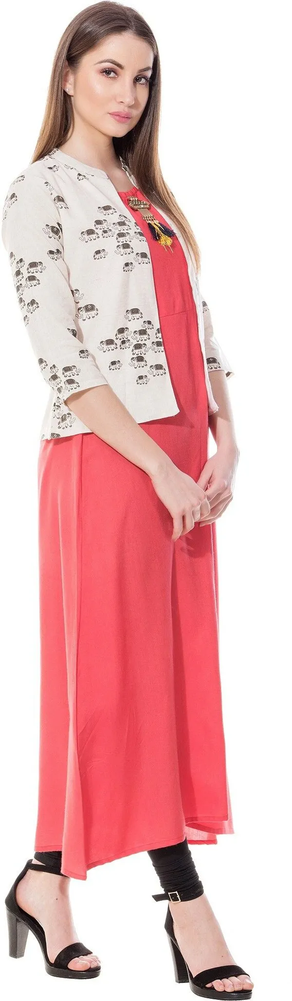 Pink_Printed_Asymmetric_Kurta_With_Shrug_For_Women