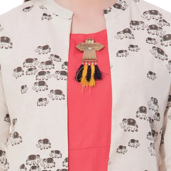 Pink_Printed_Asymmetric_Kurta_With_Shrug_For_Women