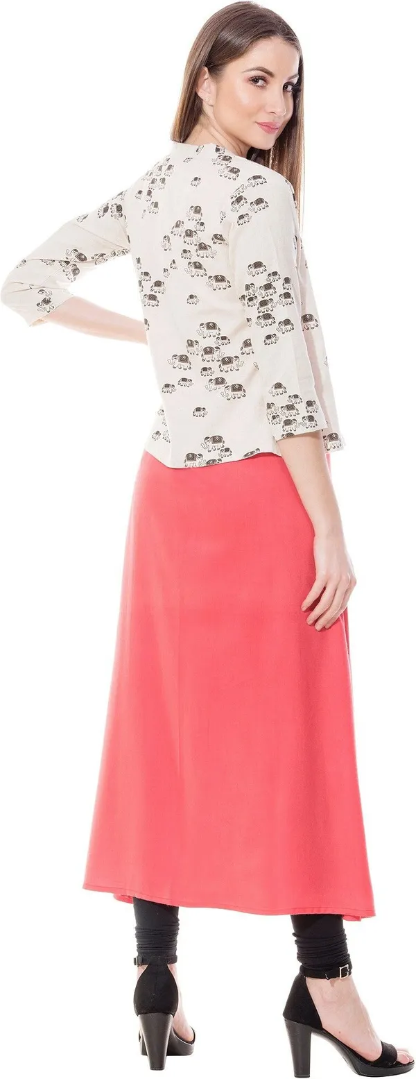 Pink_Printed_Asymmetric_Kurta_With_Shrug_For_Women