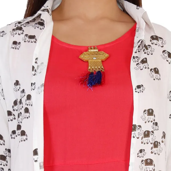 Pink_Printed_Asymmetric_Kurta_With_Shrug_For_Women