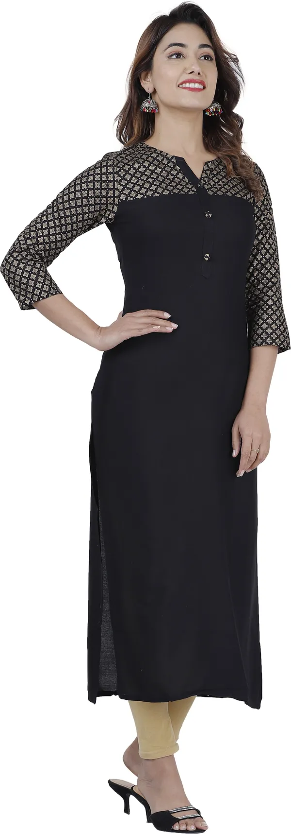 Black_Printed_Straight_Kurta_For_Women