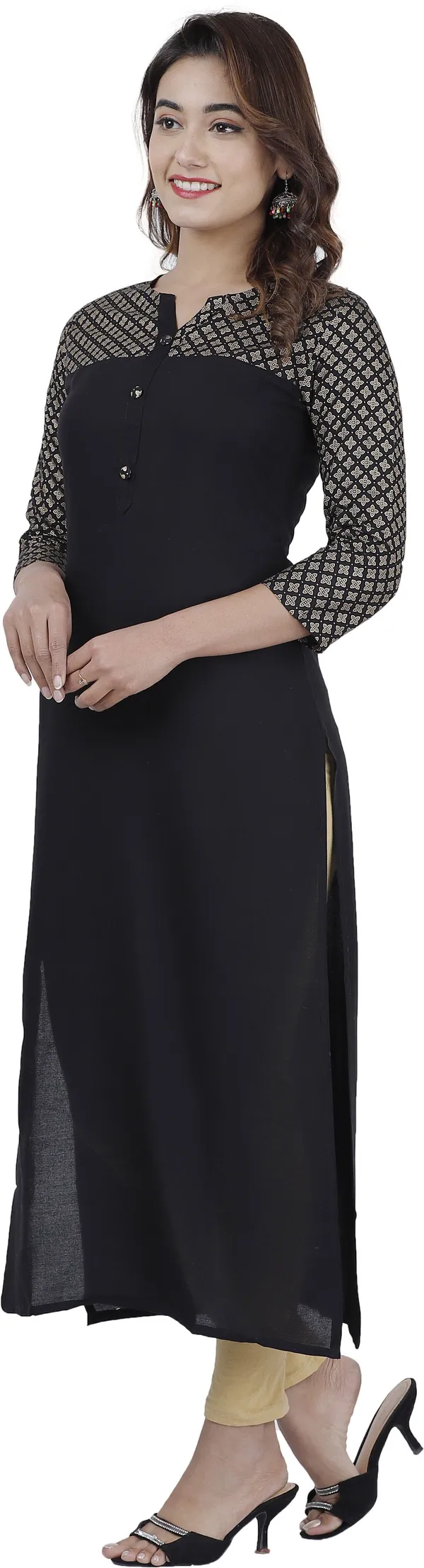 Black_Printed_Straight_Kurta_For_Women