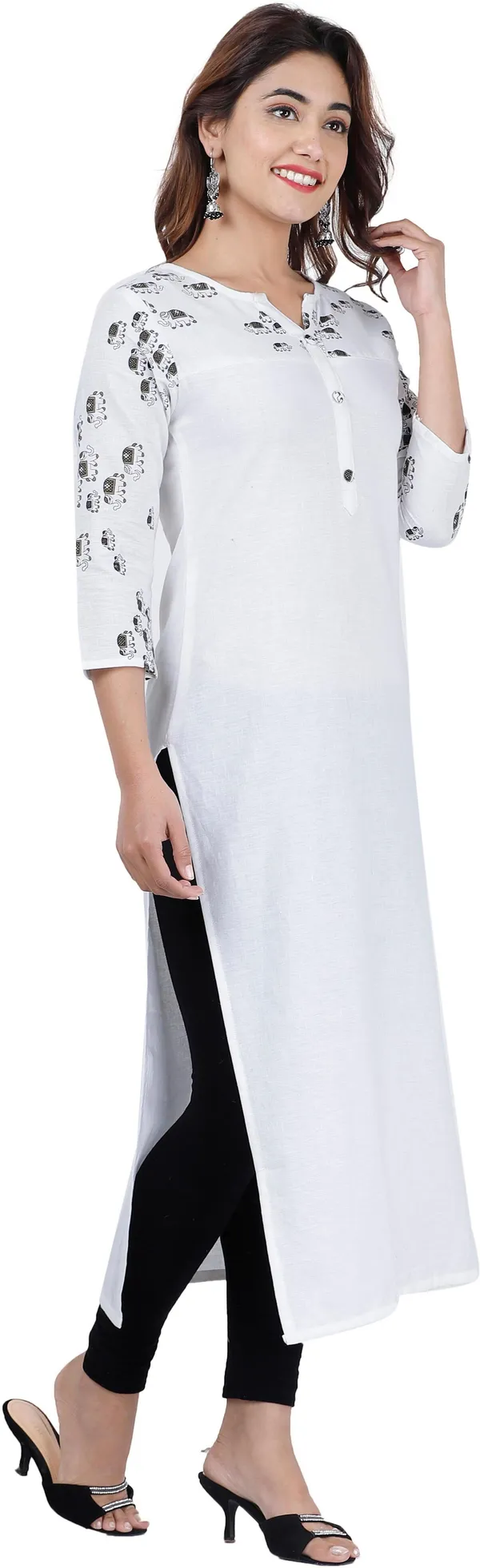 White_Printed_Straight_Kurta_For_Women