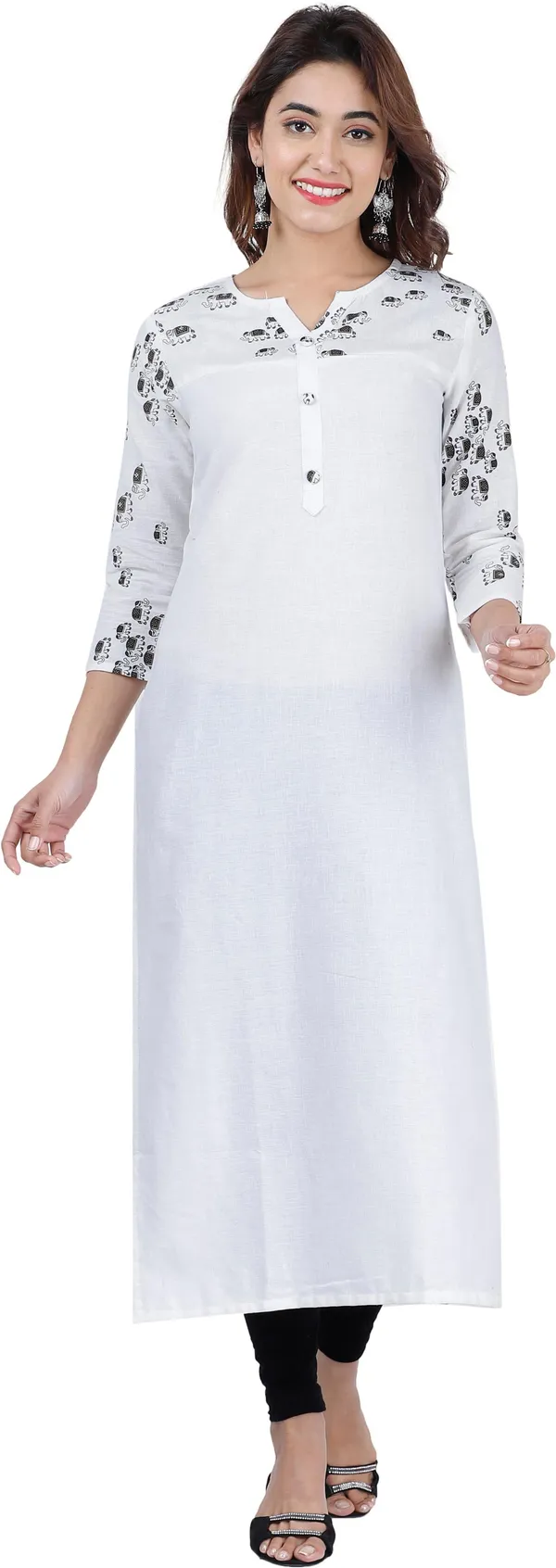 White_Printed_Straight_Kurta_For_Women