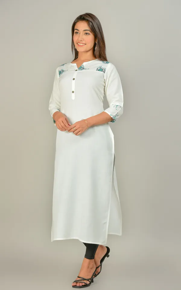 White_Printed_Straight_Kurta_For_Women