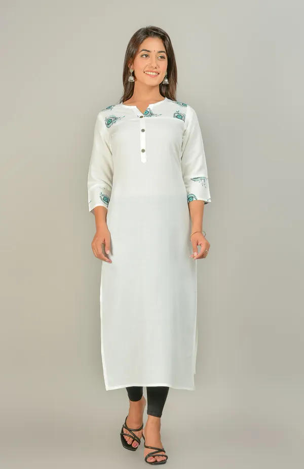 White_Printed_Straight_Kurta_For_Women