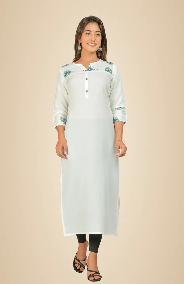 White_Printed_Straight_Kurta_For_Women