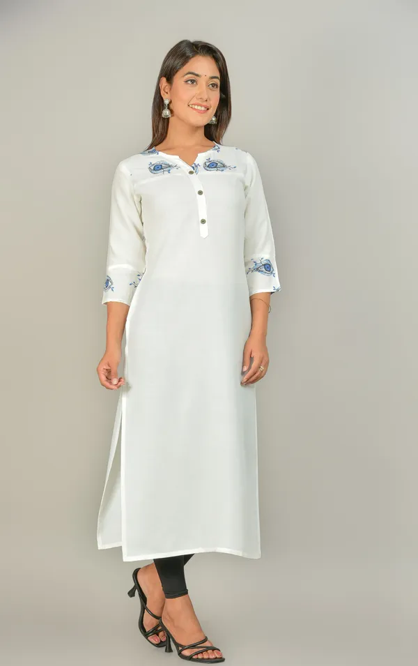 White_Printed_Straight_Kurta_For_Women