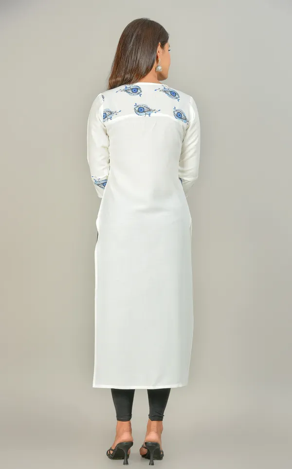 White_Printed_Straight_Kurta_For_Women