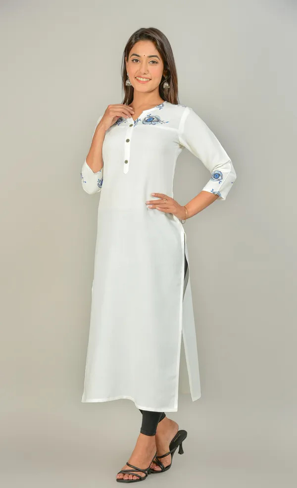 White_Printed_Straight_Kurta_For_Women