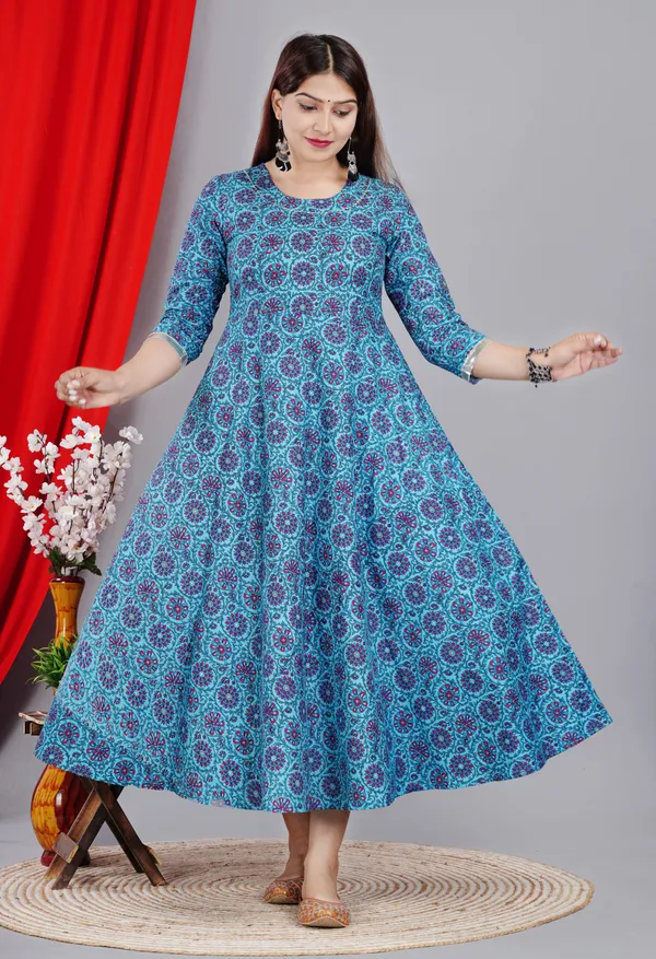 Blue_Printed_Anarkali_Kurta_For_Women