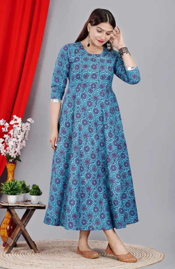 Blue_Printed_Anarkali_Kurta_For_Women