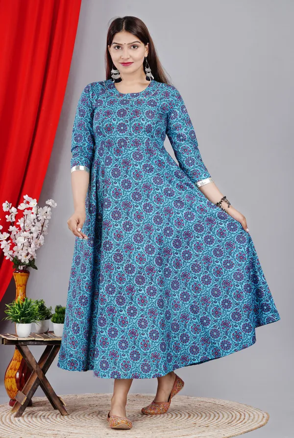 Blue_Printed_Anarkali_Kurta_For_Women