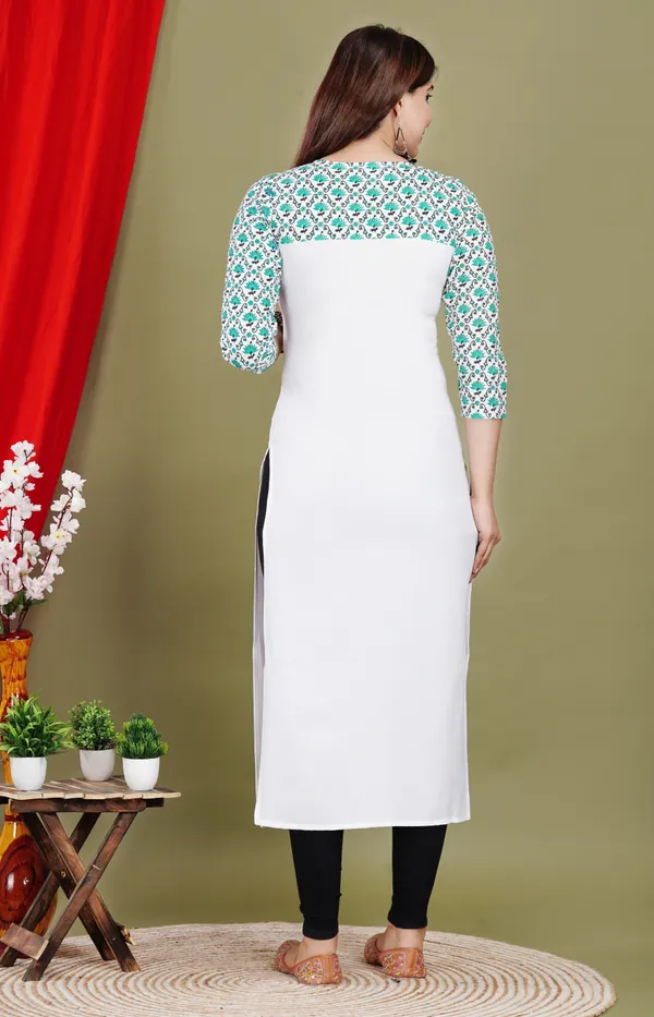 White_Printed_Straight_Kurta_For_Women