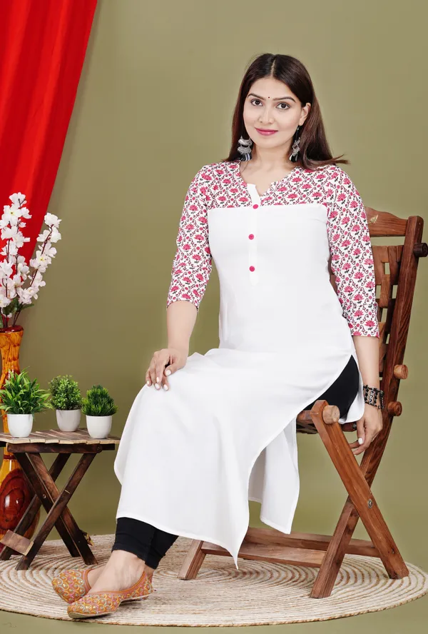 White_Printed_Straight_Kurta_For_Women