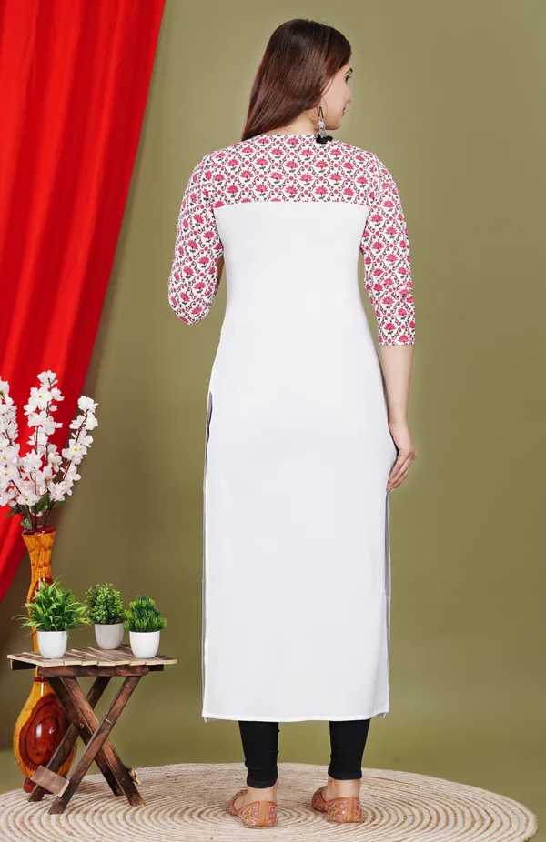 White_Printed_Straight_Kurta_For_Women