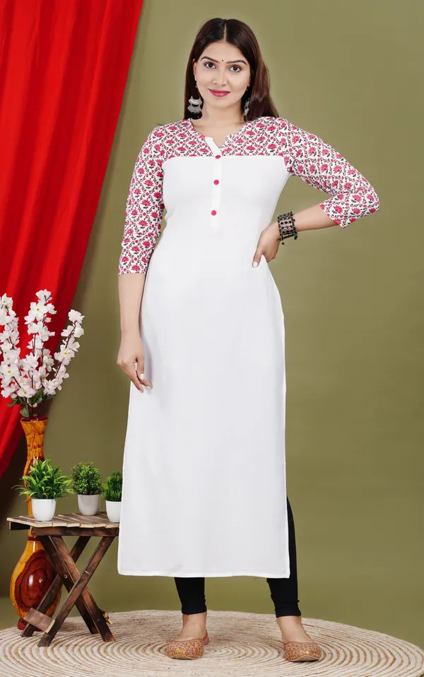 White_Printed_Straight_Kurta_For_Women