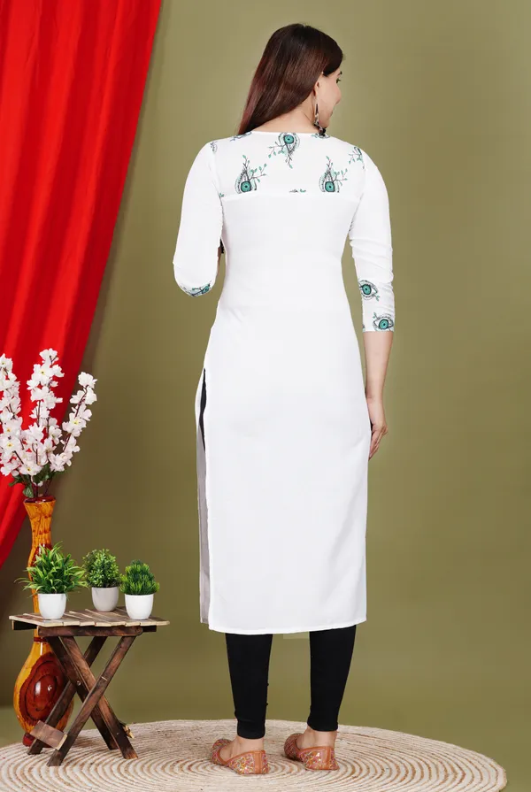 White_Printed_Straight_Kurta_For_Women