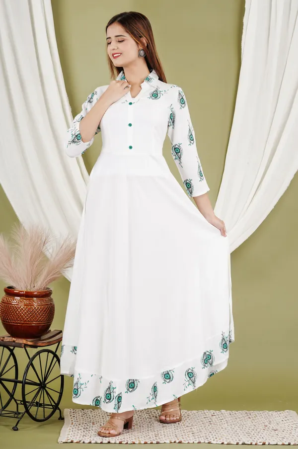 White_&_Blue_Printed_Anarkali_Kurta_For_Women