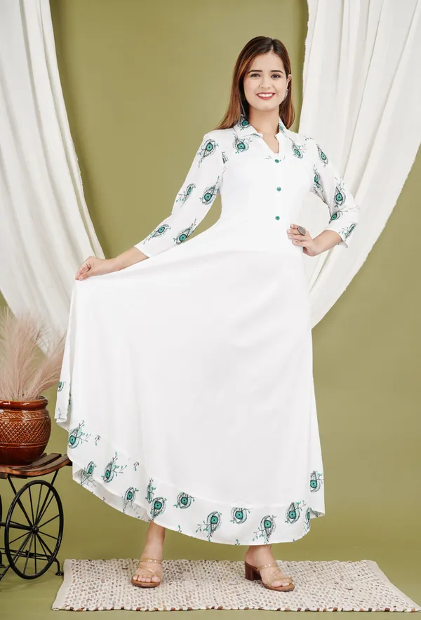 White_&_Blue_Printed_Anarkali_Kurta_For_Women