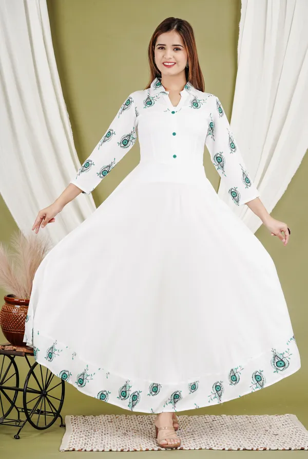 White_&_Blue_Printed_Anarkali_Kurta_For_Women