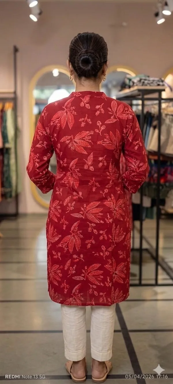 Red_Floral_Cotton_Kurta_for_Women