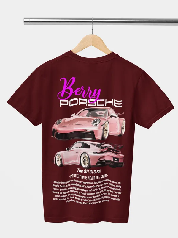Wine_Berry_Porsche_911_Gt3_Rs_Aesthetic_Oversized_T-Shirt_240_GSM_French_Terry_Cotton_For_Unisex