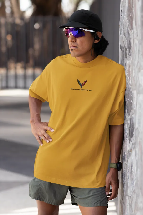 Mustard_Corvette_C6_Z06_Oversized_T-Shirt_Premium_French_Terry_Cotton_240_GSM_For_Unisex