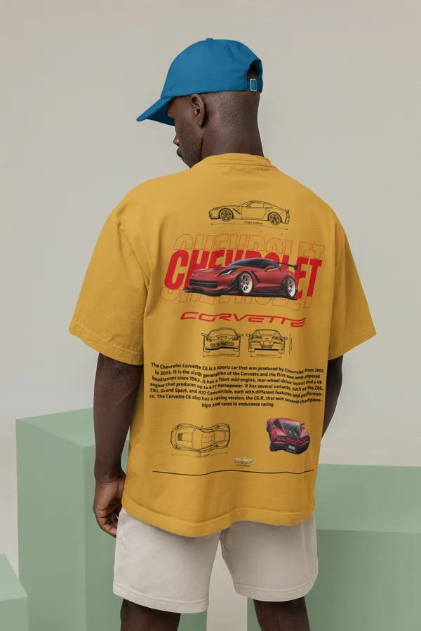 Mustard_Corvette_C6_Z06_Oversized_T-Shirt_Premium_French_Terry_Cotton_240_GSM_For_Unisex