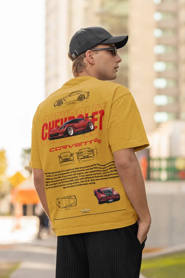 Mustard_Corvette_C6_Z06_Oversized_T-Shirt_Premium_French_Terry_Cotton_240_GSM_For_Unisex