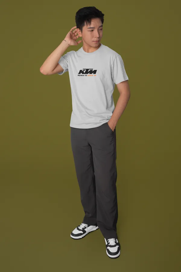 Grey_KTM_Rc8_C_Track_Ready_Regular_Fit_160_GSM_T-Shirt_For_Unisex