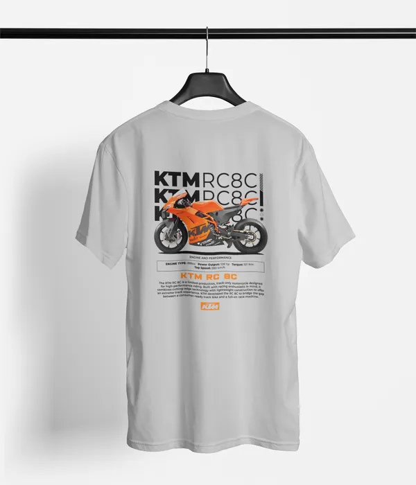 Grey_KTM_Rc8_C_Track_Ready_Regular_Fit_160_GSM_T-Shirt_For_Unisex