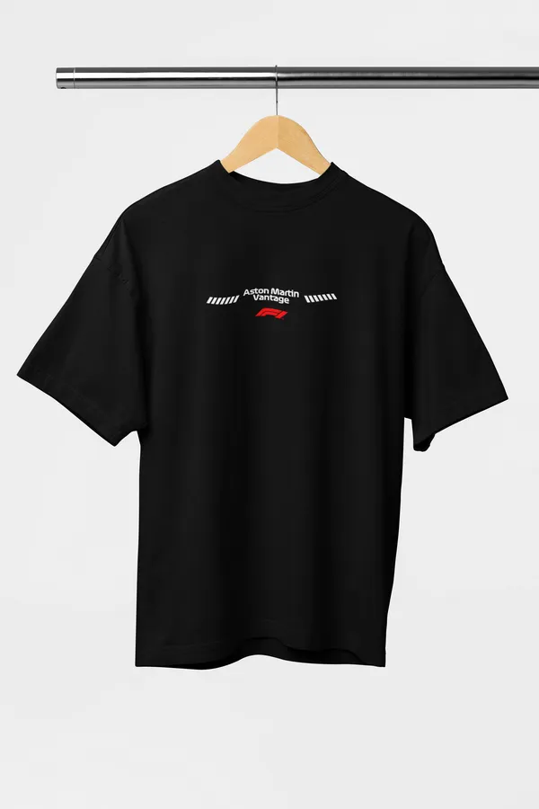 Black_Aston_Martin_F1_Safety_Car_Oversized_Tee_Premium_French_Terry_Cotton_240_GSM_For_Unisex